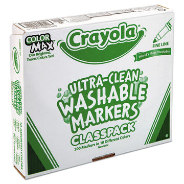 Crayola® Ultra-clean Washable Marker Classpack, Fine Bullet Tip, Assorted Colors, 200-pack freeshipping - TVN Wholesale